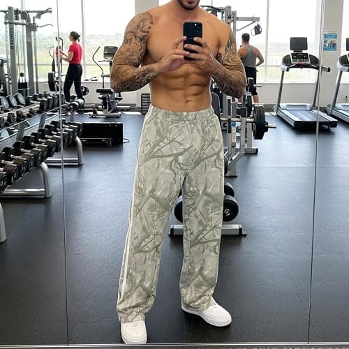 DIOTSR Mens Baggy Pants Athletic Graphic Print Joggers Workout Streetwear Sweatpants with Pockets thumbnail 3