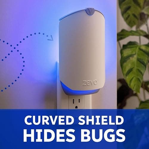 Zevo Flying Insect Trap & Cartridge - Plug in Fly Trap & Indoor Bug Catcher for Gnats, House & Fruit Flies - Mess-Free - Use in Any Room - Uses Blue & UV Light (1 Plug in Device & 1 Cartridge) thumbnail 6