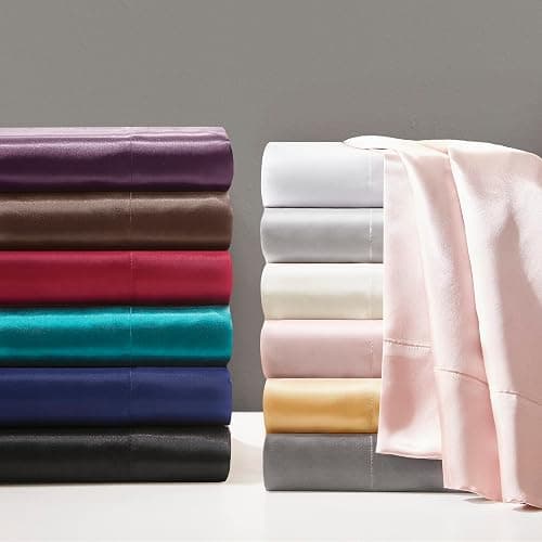 Madison Park Essentials Polyester Satin 6 Piece Sheet Set with Ivory MPE20-904, Queen thumbnail 11