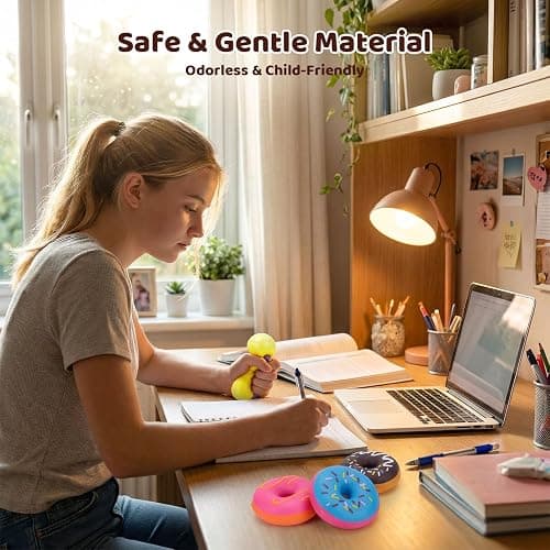 LovesTown 4PCS Donut Stress Ball - Artificial Donut Sensory Toys for Birthday Party Favors, Photo Props & Display thumbnail 6