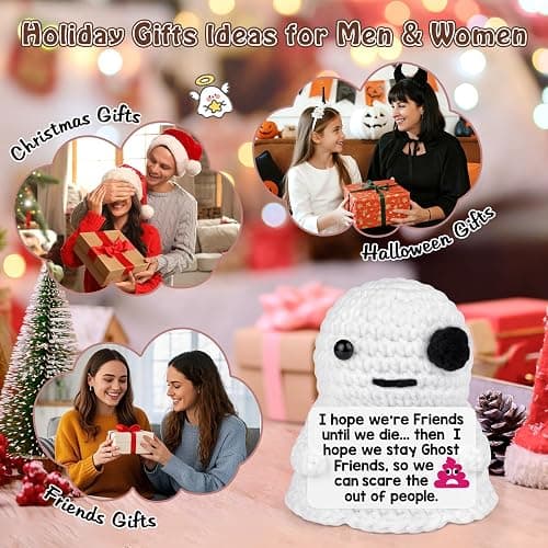 Belatelove Christmas Friendship Plush Ornaments for Men & Women - Cute Handmade Crochet Stocking Stuffers - Emotional Inspirational Support Home Decor Gifts for Bestie, Friends, Coworkers, Sister thumbnail 6
