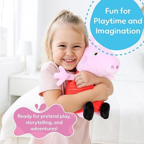 Kids Preferred Peppa Pig 12" Plush, Babies 0 Months and Up, Super Soft, Beans in Bum, Embroidered Details, Ideal for Baby Shower and Expecting Parents thumbnail 4