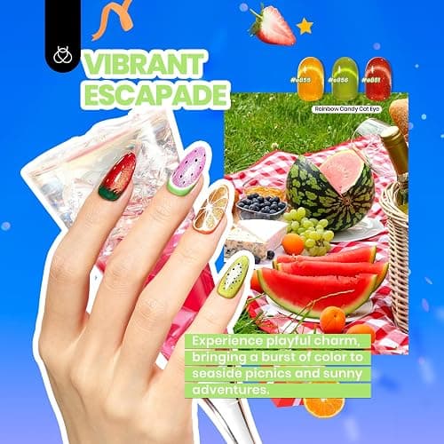 Beetles Cat Eye Gel Nail Polish Set-36 Colors Red Purple Brown Green Burgundy Magnetic Gel Nail Polish with Base Gel Glossy Matte Top Coat Magnet,Soak off UV Nail Gel DIY Nail Art Gift for Women thumbnail 4
