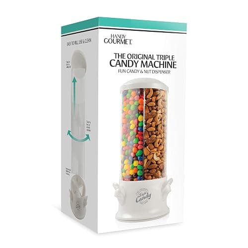 Handy Gourmet Original Triple Candy Machine-Fun Candy & Nut Dispenser-New & Improved (Pearl White), Standard (JB8450PWHI) thumbnail 5