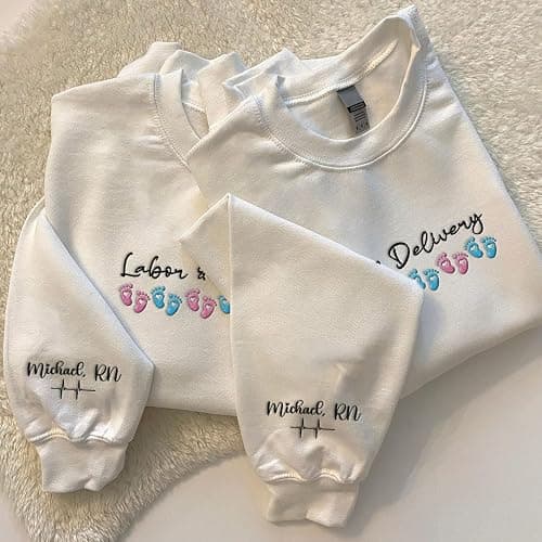 Leeprints L&D Sweatshirt, Personalized LD Shirt, Nurse Appreciation Gift thumbnail 5