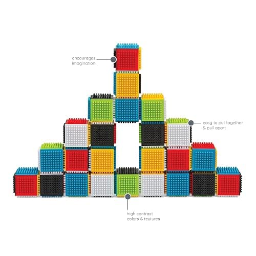 Infantino Press & Stay Sensory Blocks for Babies Age Grade 12m+, 24-Piece Set, Multicolor thumbnail 5
