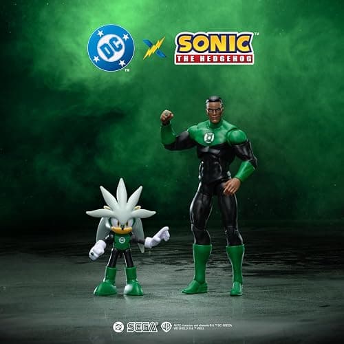 DC X Sonic Collectable Action Figure Multipack Pair of Silver as Green Lantern and Green Lantern Himself! Featuring Multiple Points of Articulation for Action-Packed Posing thumbnail 12