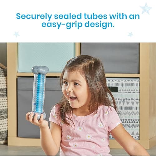 hand2mind Calming Sensory Tubes, Rain Sound Fidget Tubes, Rain Stick Instrument, Toddler Sensory Toys, Calm Down Corner Supplies, Science Classroom Weather Toys, Play Therapy Activities thumbnail 6