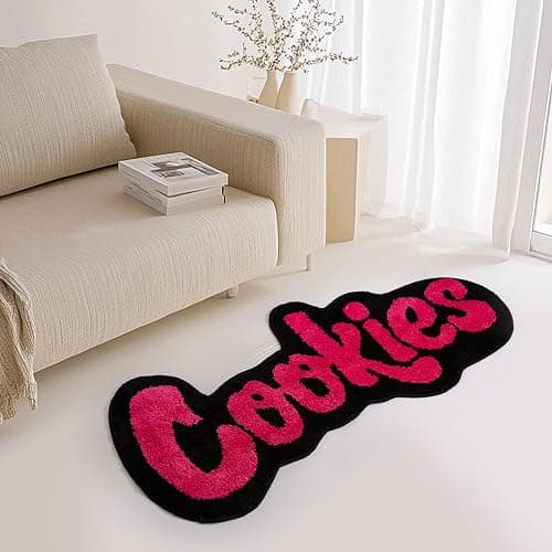 LAKEA Handmade Cookies Tufted Rug for Bedroom Irregular Shaped Tufted Carpet Mat Soft Plush Gift Room Decoration (39.4X17.7inch (100X45cm)) (Pink) thumbnail 6