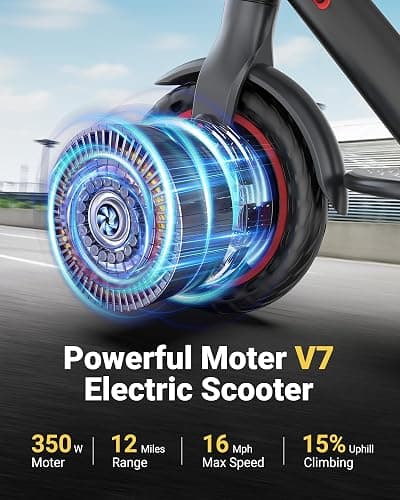 Electric Scooter for Adults & Teens, 350W Motor Up to 16 MPH, 12 Miles Range, 8.5" Honeycomb Tires, APP Control, Foldable E-Scooter with Dual Braking & LED Display, Lightweight Commuting Scooter thumbnail 5