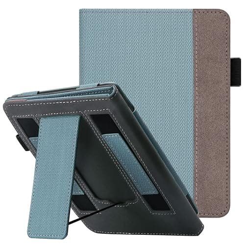 WALNEW Stand Case for 6.8" Kindle Paperwhite (Model No. M2L3EK / M2L4EK), Two Hand Straps Premium PU Leather Book Cover with Auto Wake/Sleep Feature - Image 1