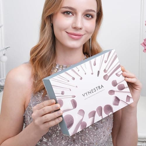 Vynestra 30 Pcs Pro Grade Makeup Brushes Set with Dense Ultra Soft Bristle | White Elegant Design Luxury Make up Brushes for Foundation,Face Blending Powder,Contour,Bronzer,Highlight,Concealer,Eyeshadow thumbnail 8