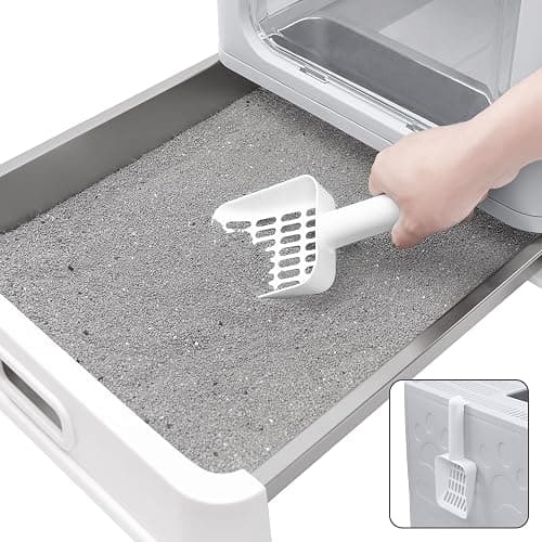 Modign Stainless Steel Litter Box with Lid,Large Foldable Litter Box with Lid,Covered Top Entry Litter Boxs,Enclosed Cat Litter Boxs with Litter Scoop for Big and Small Cats(Gray) thumbnail 5