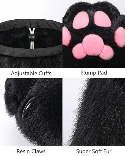 BNLIDES Cosplay Animal Cat Wolf Dog Fox Fursuit Feet Paw Claw Shoes Furry Boots Costume Accessories for Adult thumbnail 3