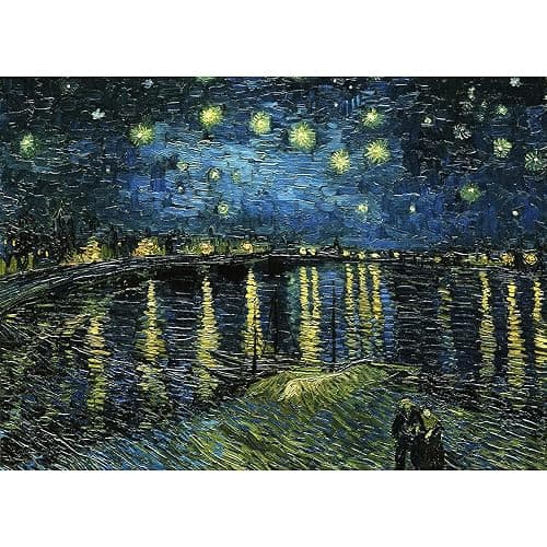 MaxRenard Game 1000 Pieces Jigsaw Puzzle Fine Art Collection Toy Starry Night Over The Rhone by Vincent Willem Van Gogh thumbnail 5