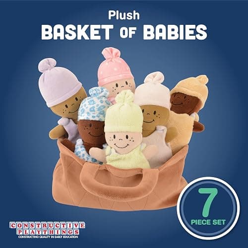 Creative Minds Basket of Babies Soft Baby Dolls, Sensory Toys, Multicultural, Diversity, Inclusion and Social Emotional Learning, Baby Toys for All Ages, Set of 6 Plush Dolls, Multicolor - Multicolor - 6 Pack thumbnail 2