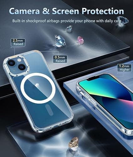 FNTCASE for iPhone 13 Mini Case: iPhone 12 Mini Case Clear Magnetic Phone Cases Compatible with Magsafe Slim Anti Yellowing Military Grade Drop Rugged Protective Transparent Cell Cover (A-Clear) thumbnail 5