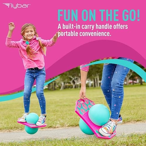Flybar Pogo Trick Ball for Kids – Balance Bounce Board with Anti-Slip Deck – Pump Included - Indoor & Outdoor Toys for Boys and Girls Fun Way to Reduce Screen Time Supports up to 160 lbs – Ages 6+ thumbnail 2