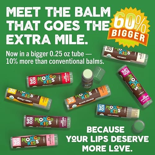 Eco Lips Mongo Kiss USDA Organic Lip Balm, Variety 4 pack | Blood Orange, Yumberry, Strawberry Lavender, Black Cherry | Moisturize Chapped Lips With Mongongo Oil & Vitamin E thumbnail 3