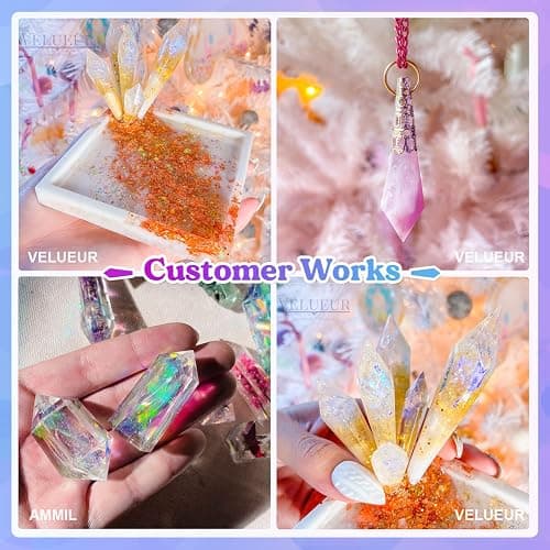 LET'S RESIN Resin Molds 18Pcs Pendulum Crystal Silicone Molds,Multi-Facet UV Resin Jewelry Molds for Quartz Crystals Pendants, Necklace thumbnail 7