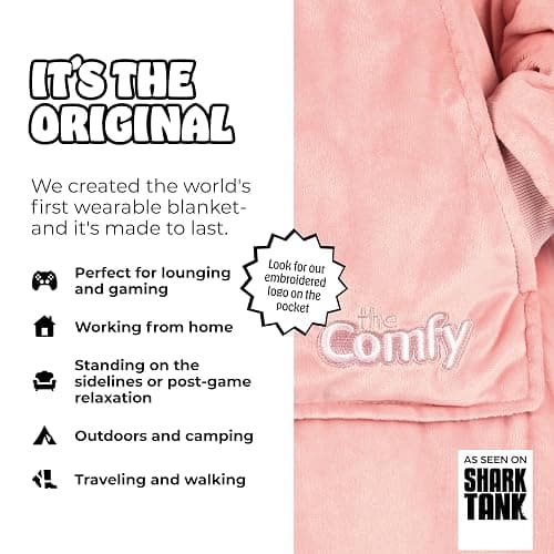THE COMFY Original | Sherpa Lined Microfiber Fleece Wearable Blanket, Oversized Design with Hood and Pocket from Shark Tank thumbnail 2