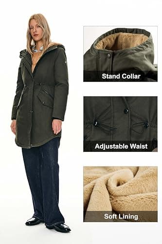 Orolay Women's Thicken Fleece Lined Parka Winter Coat Hooded Jacket with Pockets thumbnail 6