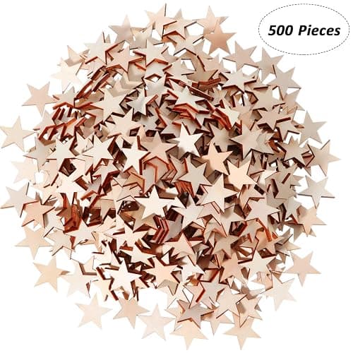 Gejoy 500 Pcs Wooden Stars Unfinished Stars Pieces Blank Wooden Cutouts Ornaments for Craft Memorial Day Independence 4th of July Patriotic Project and Decoration(1 Inch) thumbnail 7