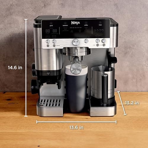Ninja Luxe Café 3-in-1 Espresso, Drip Coffee and Cold Brew Machine | Integrated Coffee Grinder, Milk Frother, Assisted Tamper & Built-In Espresso Accessory Storage | Stainless Steel | ES601 thumbnail 3