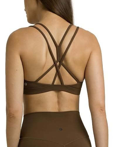 Colorfulkoala Women's Dreamlux Strappy Sports Bra Crisscross Back Yoga Tops with Molded Foam Cups - Image 1