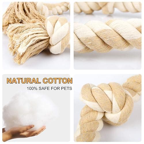 Fida Dog Rope Toys for Large/Medium Aggressive Chewers, Tough Cotton Chew Toy, 3 Feet 5 Knots Indestructible, Tug of War Dog Pull Rope Teeth Cleaning thumbnail 3