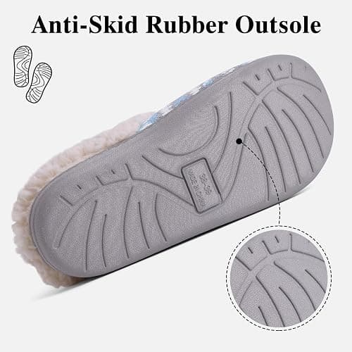 Evshine Warm Knit House Slippers for Women Comfy Wool-Like Lined Chenille Slippers with Memory Foam and Indoor Outdoor Soles thumbnail 5