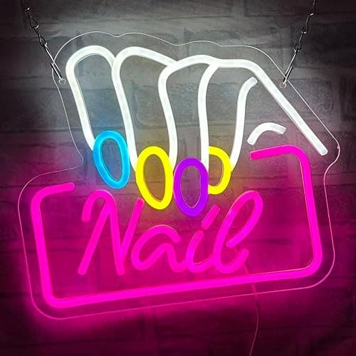 Nail Neon Sign suitable for beauty salons, Nail studios, and Nail salon decorations. A great gift for nail technicians. thumbnail 6