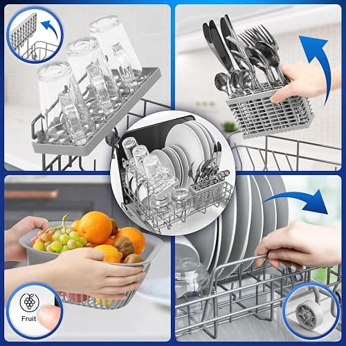 Duronic DW5 WE Lave-vaisselle posable 950W Lave vaisselle de comptoir | Lave vaisselle avec 6 programmes de lavage séchage Lave les plats assiettes verres bols couverts fruits Gain de place thumbnail 4