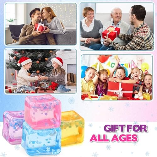 Chridark Ice Cube Fidget Toy for All Ages: 4 Pcs Sensory Squishy Fidget Toys, Square Stress Balls, Classroom Prizes, Anxiety Relief Stress Cube Gift for Kids Teens Adults thumbnail 8