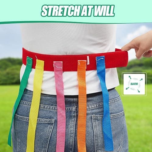 Wettarn 8 Pcs Catch Tail Game Belt Set Kids,Red,Orange,Yellow,Green | Colorful Streamers, Field Day Games, Birthday Party Activities, Outdoor Catch the Tail Challenge for Kids Adults thumbnail 5