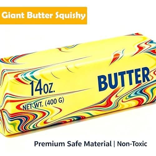 9.5in Big Butter Squishy, Giant Rainbow Butter Squishy, 14oz Jumbo Slow Rising Squeeze Toy, Stress Relief for Adults, Perfect for Office, Desk, Classroom, Home, Travel & Party Favors thumbnail 4