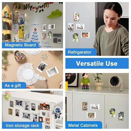 Lzerking 21 Pack Acrylic Magnetic Picture for Refrigerator, Polaroid Frame | 2.36x3.54 Inches for Fujifilm Instax, highly transparent, strong magnetism, round corner design, with peel-off tabs thumbnail 8