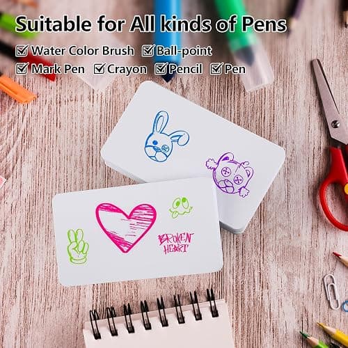 MaxGear 100Pcs Blank Business Cards, 3.5" x 2" Kraft Paper Note Card, Thank You Cards, Small DIY Message Card for Business, 200 GSM White Cardstock thumbnail 6