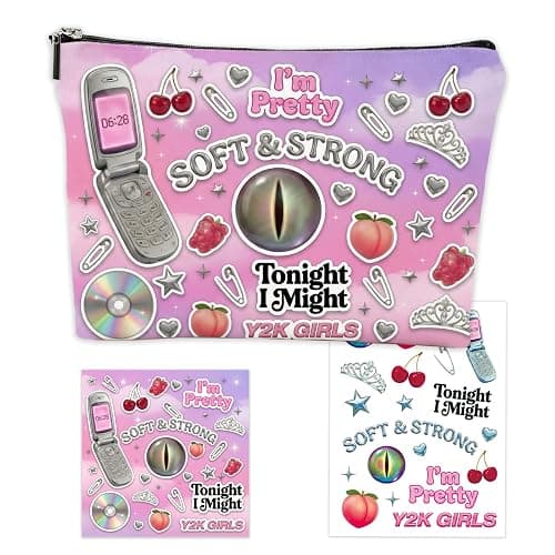 SportsLiking For Katseye Merch Cosmetic Makeup Bag, Y2K-Inspired Pop Graphic Zipper Pouch, Portable Makeup Organizer for Toiletries & Accessories - Image 1