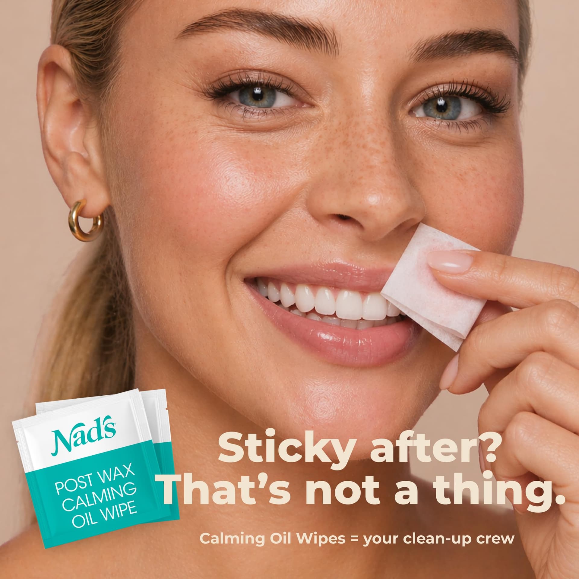 Nad's Facial Wax Strips, Hypoallergenic Face Hair Removal Kit, 20 Ct | All skin types, made with shea butter, home waxing kit, 4 calming oil wipes, skin protection powder, ready to use, no heating thumbnail 10