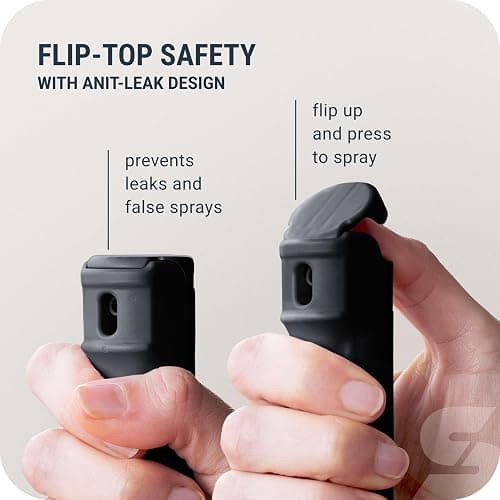 SABRE Pepper Spray with Fast Flip Top Safety & Snap‑Clip Keychain for Self Defense - Maximum Police Strength OC with UV Marking Dye, Finger Grip, 10‑Sec. Spray, 14-ft Range, Made in USA, 0.54 fl oz thumbnail 3