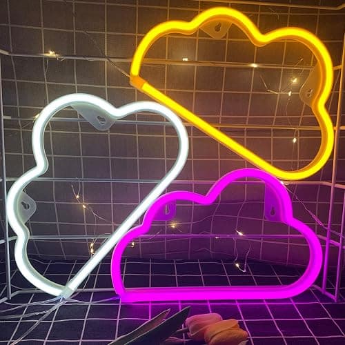 Cloud Neon Signs, LED Light for Wall Decor, Battery or USB Powered Sign Shaped Decoration Lights Bedroom Aesthetic Teen Girl Kid Room Christmas Birthday Wedding Party White thumbnail 6