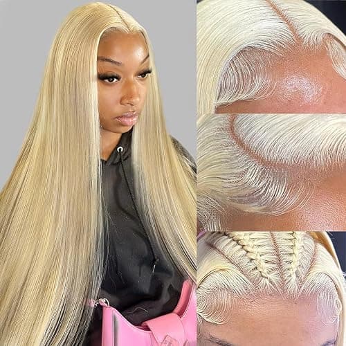 BZN 613 13x6 Lace Front Wig Human Hair 13x6 28 Inch 200 Density 613 Lace Frontal Wig Blonde Wig Human Hair Straight 613 HD Lace Frontal Wig Pre Plucked With Baby Hair - Image 1