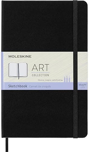 Moleskine Art Plus Sketchbook, Large, Plain, Black, Hard Cover (5 x 8.25) - Image 1