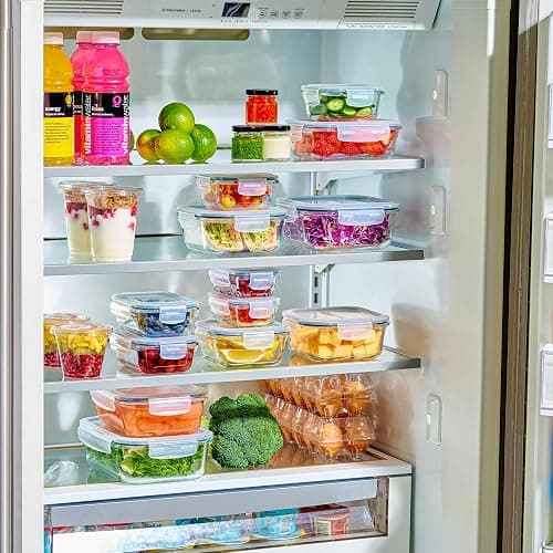 40pc Set Glass Food Storage Containers & Bowls with Airtight Lids - Leakproof BPA-Free Meal Prep Airtight Stackable Lunch Boxes, Kitchen Pantry & Storage Organizers - Microwave Freezer Dishwasher Safe thumbnail 3