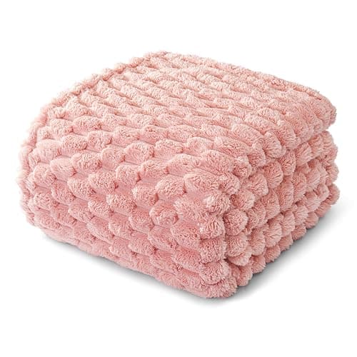 Whale Flotilla Fleece Throw Blanket for Couch or Bed, Luxury 3D Jacquard Super Soft Lightweight Summer Spring Blanket, Cozy Fluffy Plush Decorative Sofa Blankets, 50x60 Inch, Pink thumbnail 8