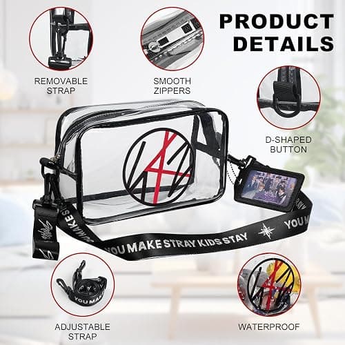SGESYE Stray Light stick Storage Bag Transparent PVC Shoulder Bag Concert Crossbody Bag For Skz's Stay Fans Gifts thumbnail 4
