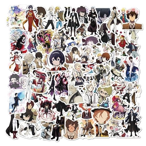 100Pcs Cartoon Bungo Stray Dogs Stickers for Water Bottles Cup Laptop Guitar Car Motorcycle Bike Skateboard Luggage Box Vinyl Waterproof Graffiti Patches JHSL thumbnail 2