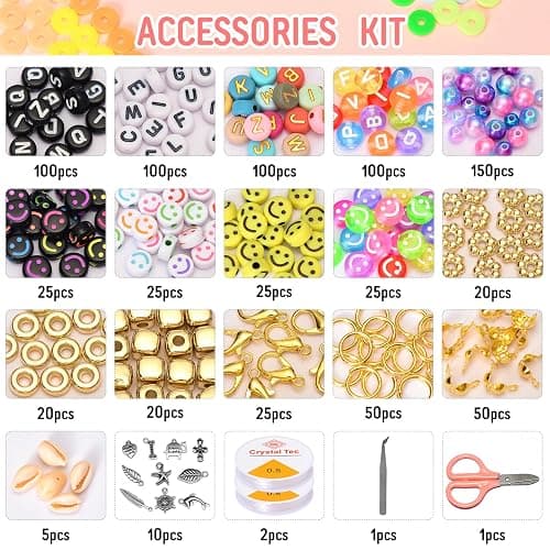 Ilootm Friendship Bracelet Kit, 16800pcs, 96 Colors Polymer Clay Beads & 24 Colors Glass Seed Beads, 400 Letters Beads，Bracelet Making Kit for DIY Jewelry Making&Friendship Bracelet Making thumbnail 3