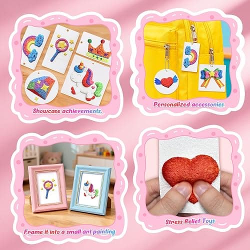 SHXYKZ 95 Pcs Magic Foam Texture Painting Kit, 3D Puffy Paint Kit Including 46 Pcs Magic Foam Paper, 24 Colors Dual-tip Marker Pen, DIY Creative Craft Set for Kids, Ideal Gifts for Boys and Girls thumbnail 6